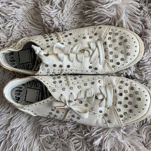 White dolce vita sneakers with silver studs